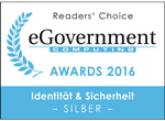 Auszeichnung Silber beim eGovernment Computing Readers' Choice Award 2016 in der Kategorie Identitaet und Sicherheit