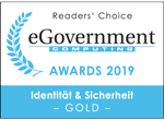 Gold award at the eGovernment Computing Readers&#039; Choice Award 2019 in the category Identity and Security