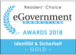 Auszeichnung Gold beim eGovernment Computing Readers' Choice Award 2018 in der Kategorie Identitaet und Sicherheit