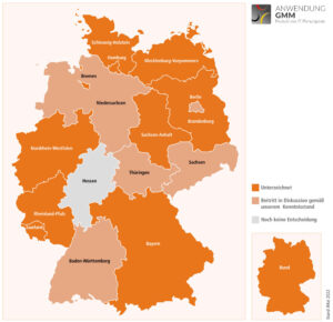 Deutschlandkarte Anwendung Governikus MultiMessenger 