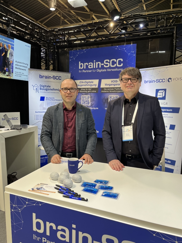 Andreas Fiedler am Stand von Brain-SCC