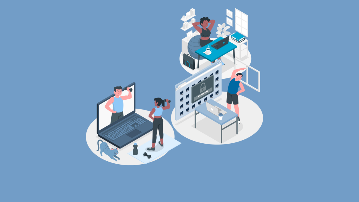 Comic Figuren die eine Art Work-Life-Balance abbilden